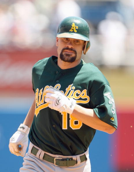 NEW YORK - JUNE 30: Jason Kendall #18 of the Oakland Athletics rounds the bases after hitting a home run against Kei Igawa of the New York Yankees during the third inning of their game at Yankee Stadium June 30, 2007 in the Bronx borough of New York City.