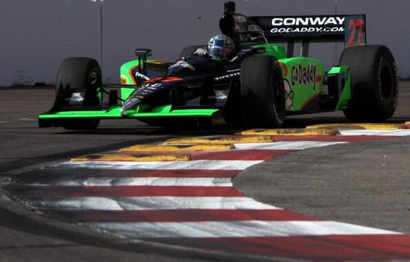 ST. PETERSBURG, FL - MARCH 26: Mike Conway drives his #27 GoDaddy.com Andretti Autosport Dallara Honda during practice for the IndyCar Series Honda Grand Prix of St. Petersburg on March 26, 2011 in St. Petersburg, Florida.  (Photo by Jonathan Ferrey/Getty