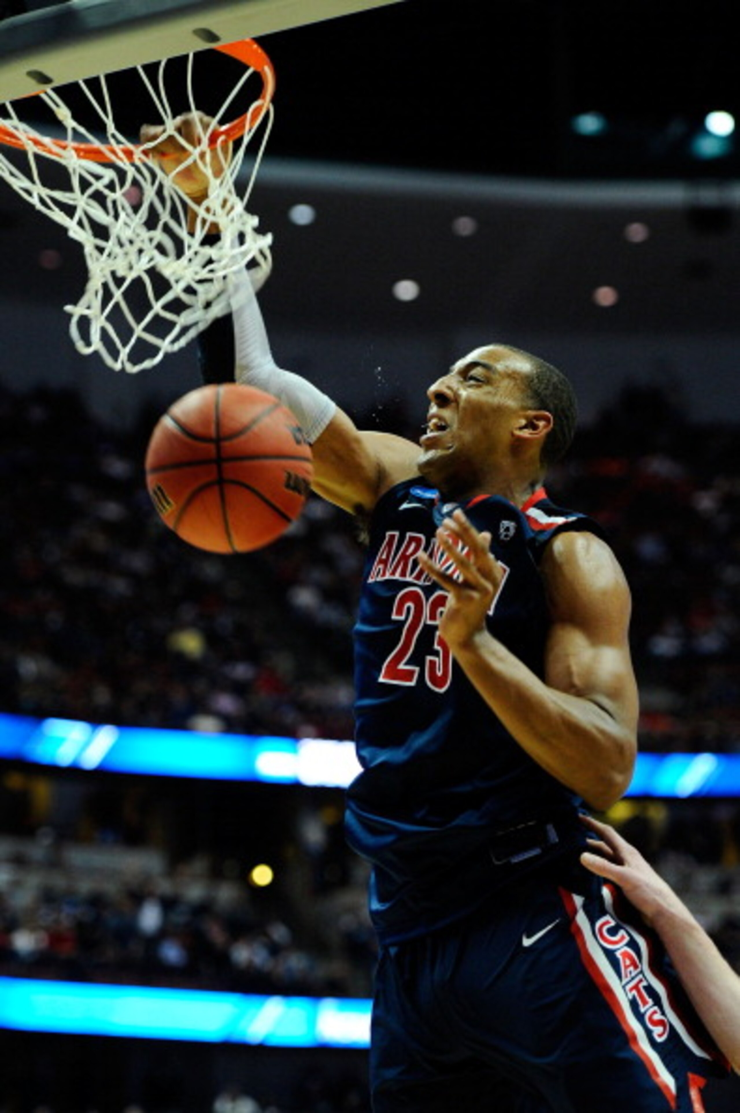 ANAHEIM, CA - MARCH 24:  Derrick Williams #23 of the Arizona Wildcats dunks the ball against the Duke Blue Devils during the west regional semifinal of the 2011 NCAA men's basketball tournament at the Honda Center on March 24, 2011 in Anaheim, California.