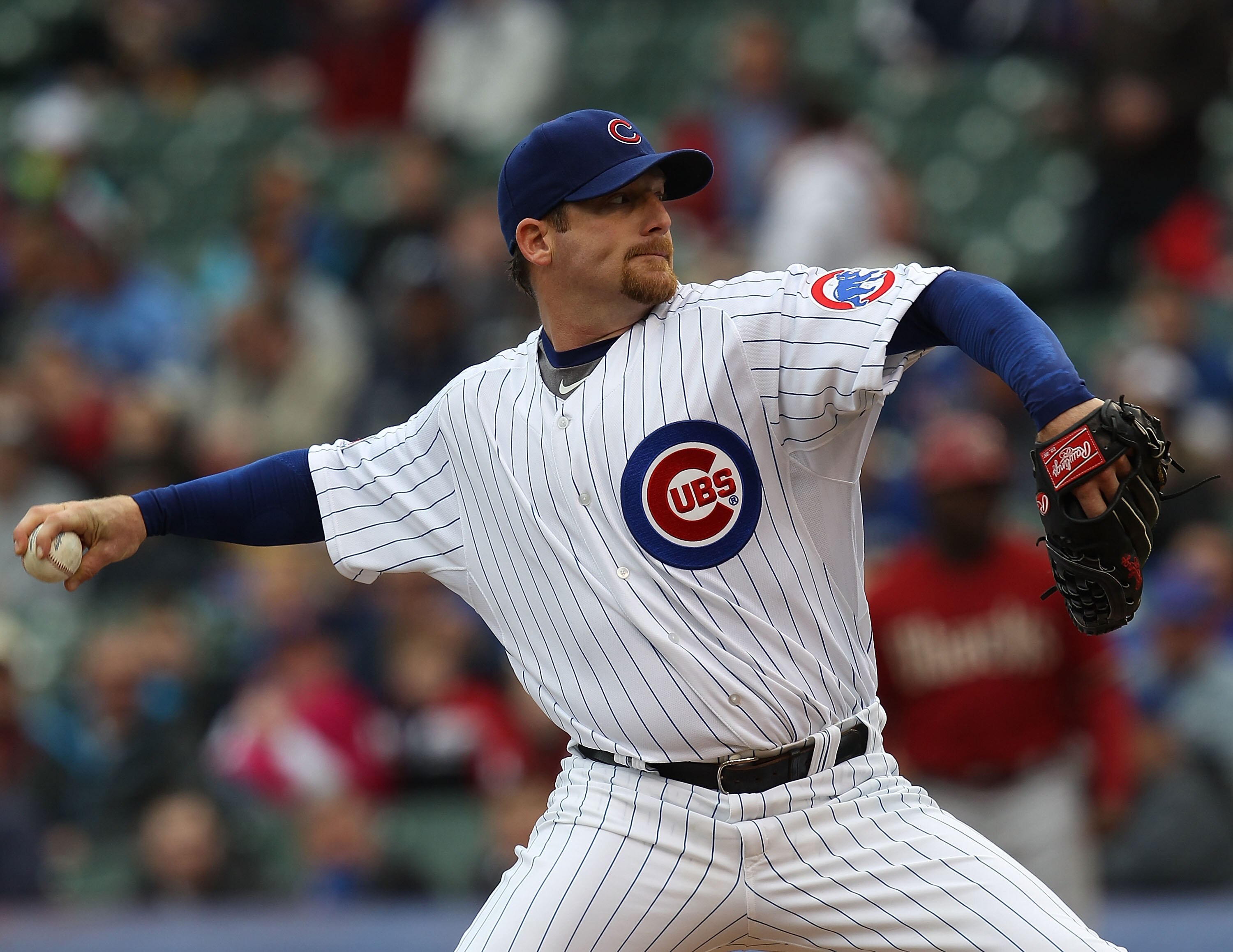 CHICAGO, IL - APRIL 06: Starting pitcher Ryan Dempster #46 of the Chicago Cubs delivers the ball against the Arizona Diamondbacks at Wrigley Field on April 6, 2011 in Chicago, Illinois. (Photo by Jonathan Daniel/Getty Images)