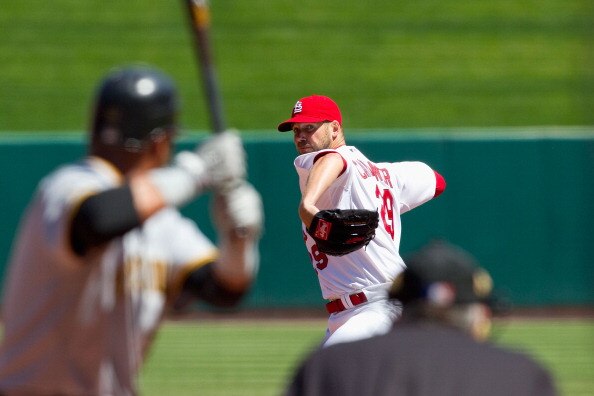 ST. LOUIS, MO - APRIL 6: Starter Chris Carpenter #29 of the St. Louis Cardinals pitches against the Pittsburgh Pirates at Busch Stadium on April 6, 2011 in St. Louis, Missouri.  (Photo by Dilip Vishwanat/Getty Images)