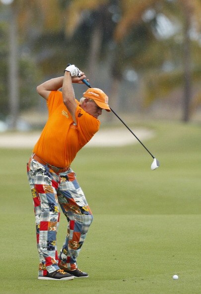 RIO GRANDE, PR - MARCH 10: John Daly hits a shot from the fairway during the first round of the Puerto Rico Open presented by seepuertorico.com at Trump International Golf Club on March 10, 2011 in Rio Grande, Puerto Rico.  (Photo by Michael Cohen/Getty I
