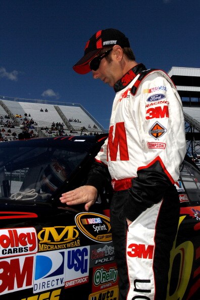 MARTINSVILLE, VA - APRIL 02:  Greg Biffle, driver of the #3M Ford, stands on the grid during qualifying for the NASCAR Sprint Cup Series Goody's Fast Relief 500 at Martinsville Speedway on April 2, 2011 in Martinsville, Virginia.  (Photo by Jason Smith/Ge