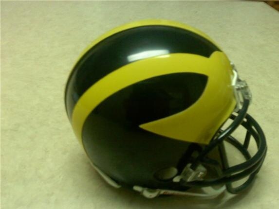 The iconic Michigan winged helmet