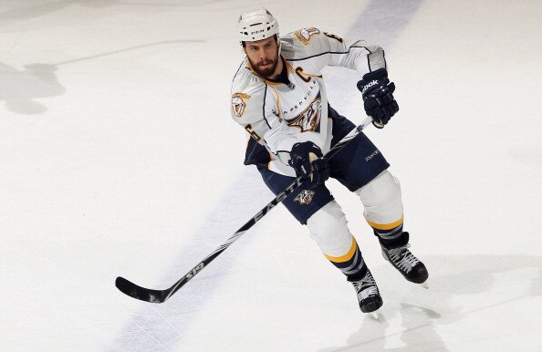 DENVER, CO - MARCH 31:  Shea Weber #6 of the Nashville Predators skates against the Colorado Avalanche at the Pepsi Center on March 31, 2011 in Denver, Colorado. The Nashville Predators defeated the Colorado Avalanche 3-2.  (Photo by Doug Pensinger/Getty 