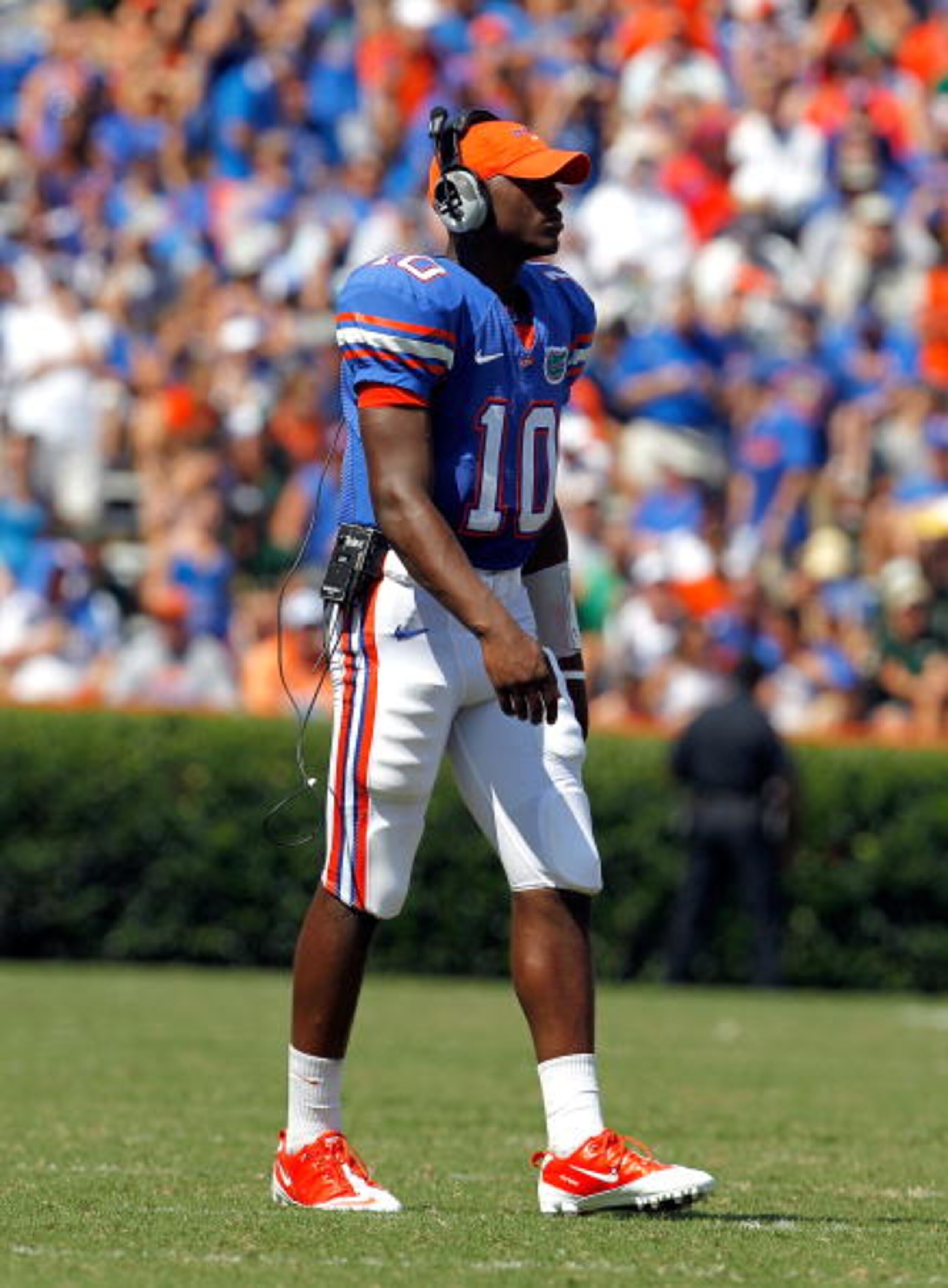 GAINESVILLE, FL - SEPTEMBER 11: Quarterback Tyler Murphy #10 of the Florida Gators walks on the field during a game against the South Florida Bulls at Ben Hill Griffin Stadium on September 11, 2010 in Gainesville, Florida. (Photo by Sam Greenwood/Getty GAINESVILLE, FL - SEPTEMBER 11: Quarterback Tyler Murphy #10 of the Florida Gators walks on the field during a game against the South Florida Bulls at Ben Hill Griffin Stadium on September 11, 2010 in Gainesville, Florida. (Photo by Sam Greenwood/Getty
