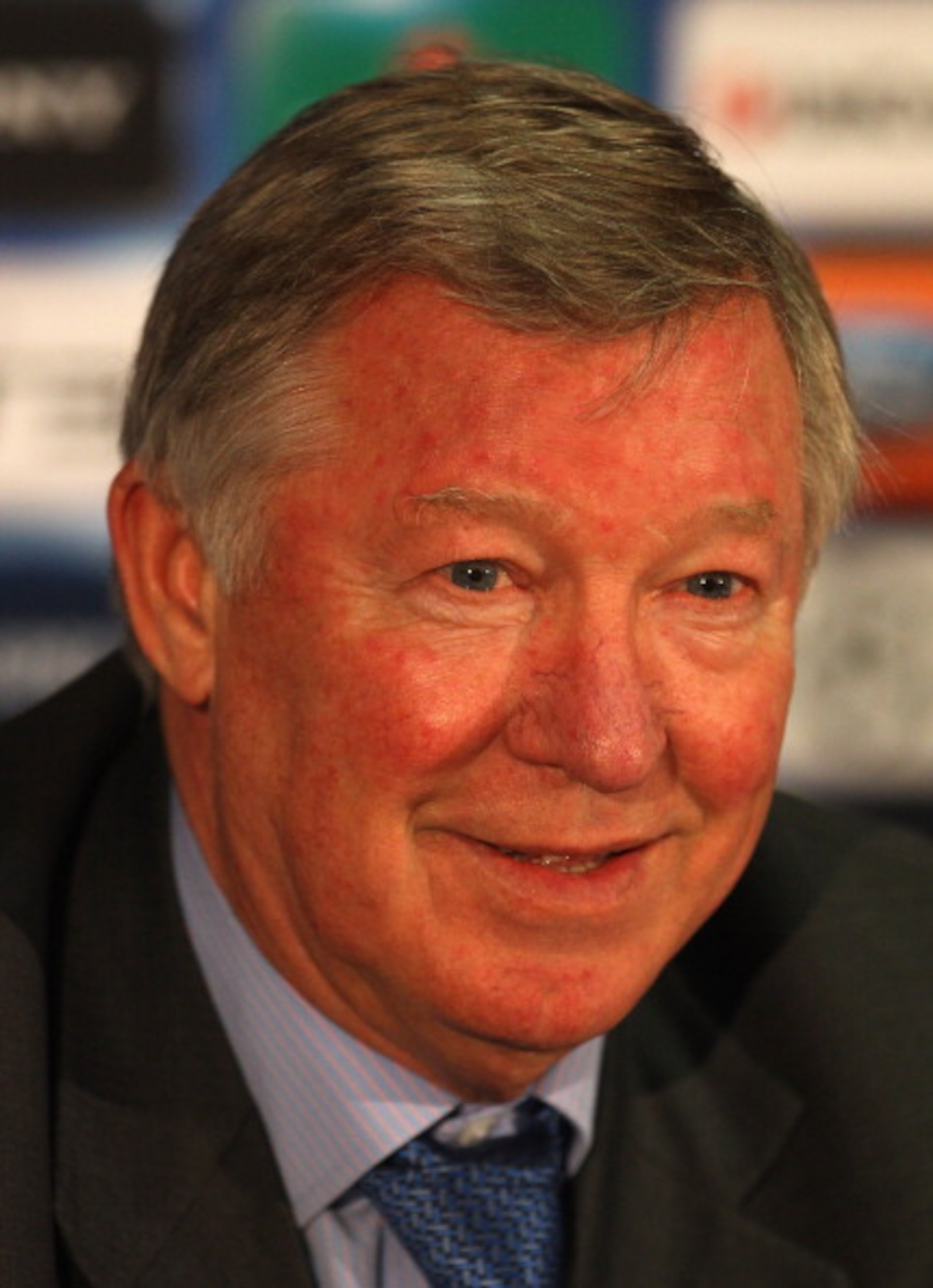 MANCHESTER, ENGLAND - APRIL 11: Sir Alex Ferguson the manager of Manchester United faces the media during a press conference ahead of their UEFA Champions League quarter final second leg match against Chelsea at the Old Trafford on April 11, 2011 in Manc MANCHESTER, ENGLAND - APRIL 11: Sir Alex Ferguson the manager of Manchester United faces the media during a press conference ahead of their UEFA Champions League quarter final second leg match against Chelsea at the Old Trafford on April 11, 2011 in Manc