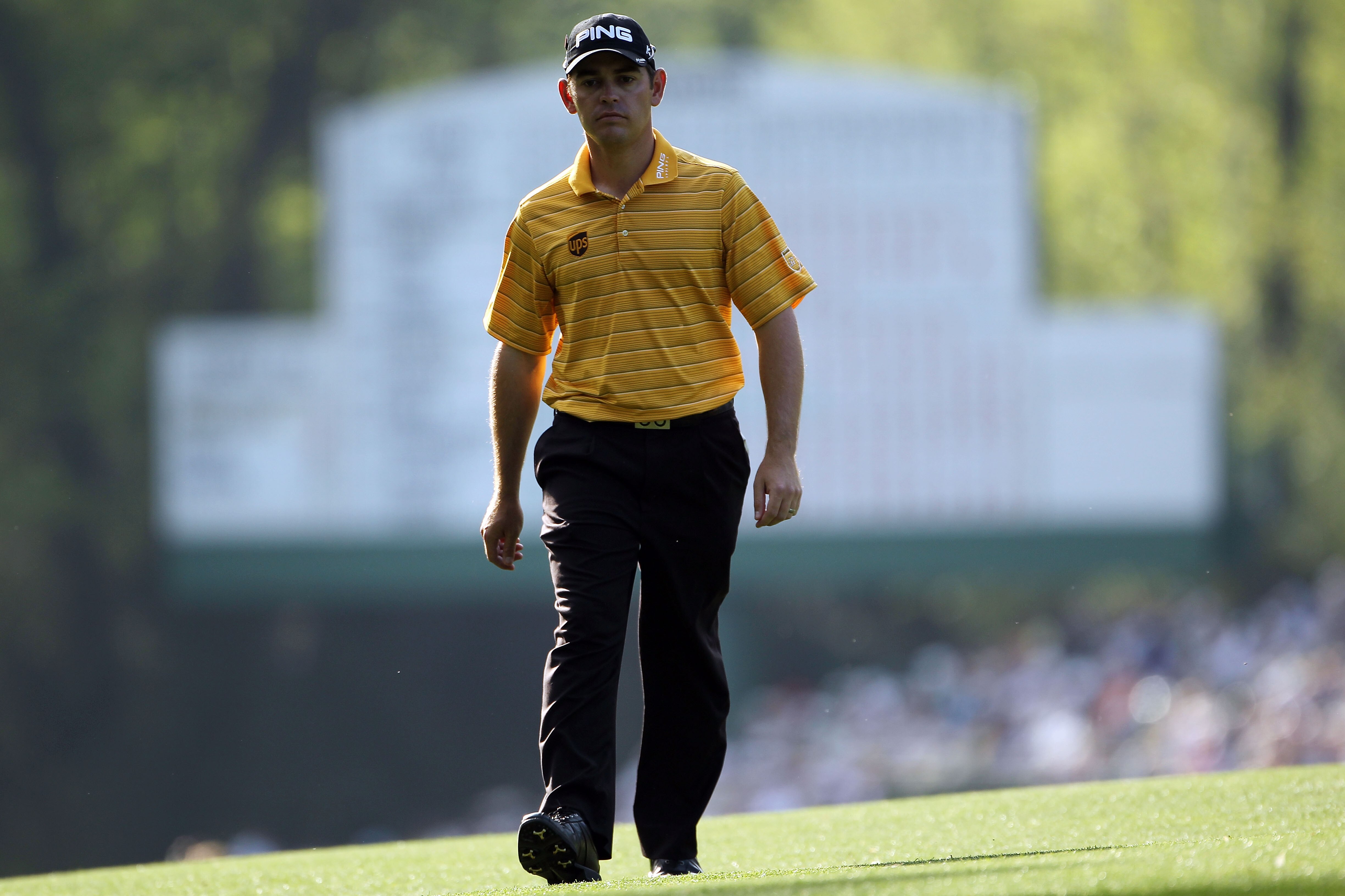 AUGUSTA, GA - APRIL 07:  Louis Oosthuizen of South Africa walks up the 14th hole during the first round of the 2011 Masters Tournament at Augusta National Golf Club on April 7, 2011 in Augusta, Georgia.  (Photo by Jamie Squire/Getty Images)