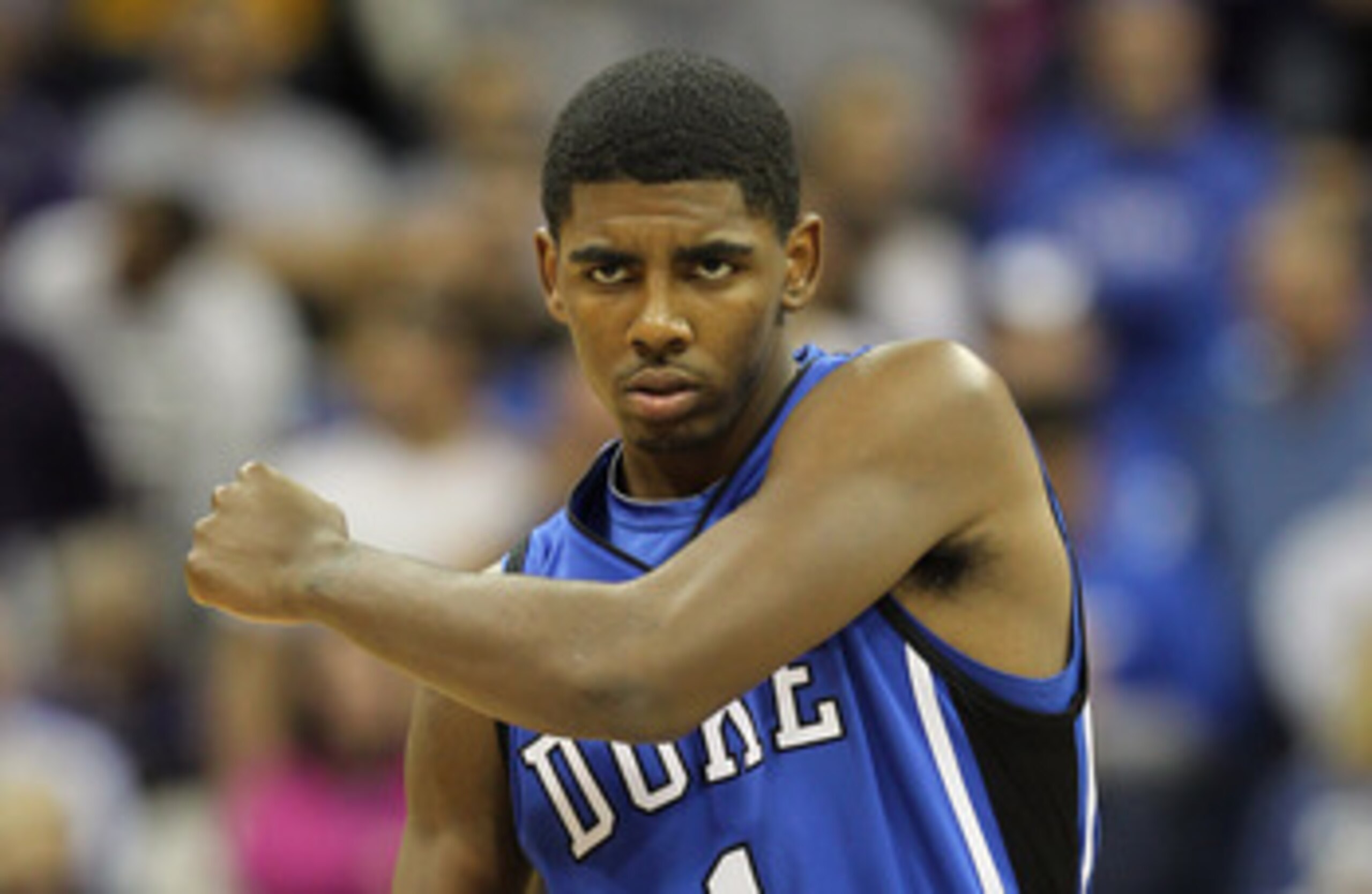 KANSAS CITY, MO - NOVEMBER 22:  Kyrie Irving #1 of the Duke Blue Devils in action during the CBE Classic game against the Marquette Golden Eagles on November 22, 2010 at the Sprint Center in Kansas City, Missouri.  (Photo by Jamie Squire/Getty Images)