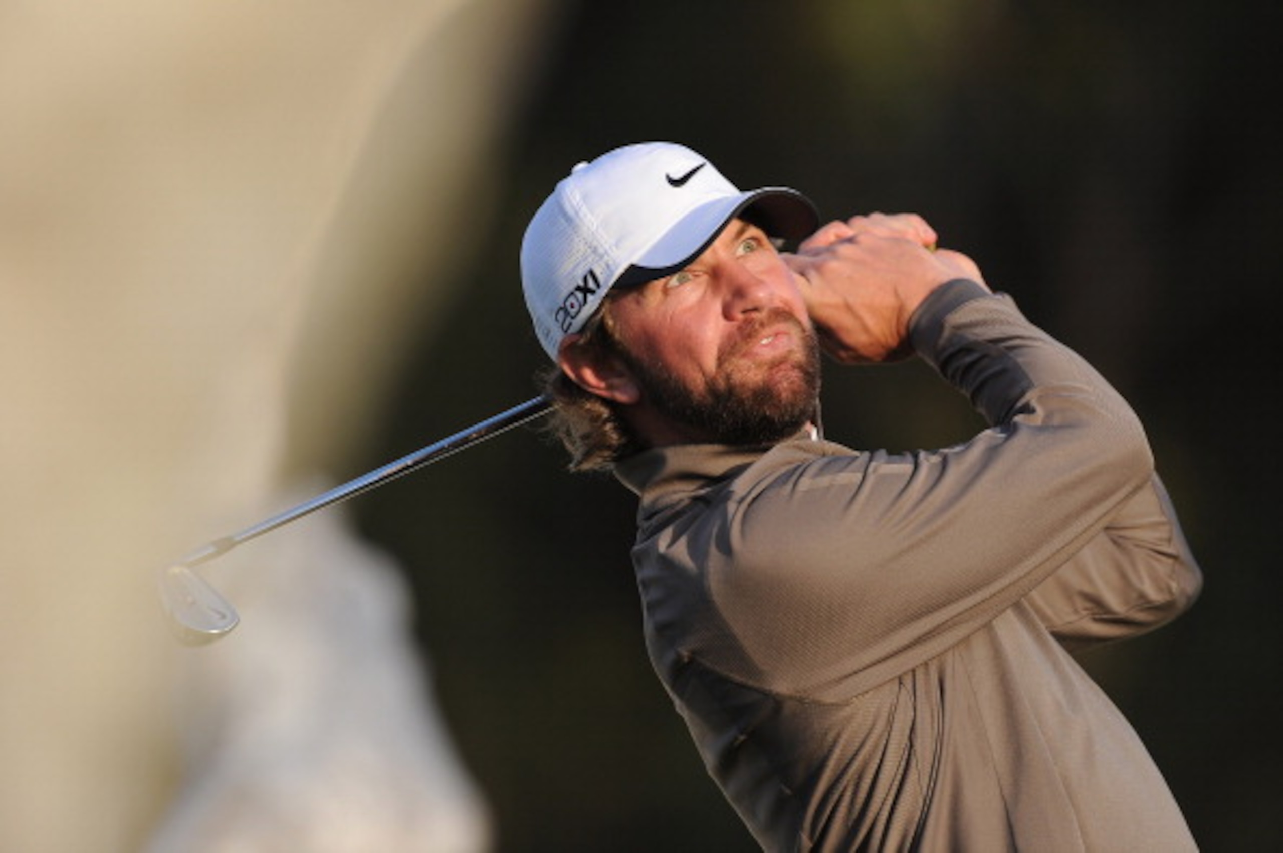 PACIFIC PALISADES, CA - FEBRUARY 17:  Lucas Glover in action during the first round of the Northern Trust Open at Riviera Country Club on February 17, 2011 in Pacific Palisades, California.  (Photo by Stuart Franklin/Getty Images)
