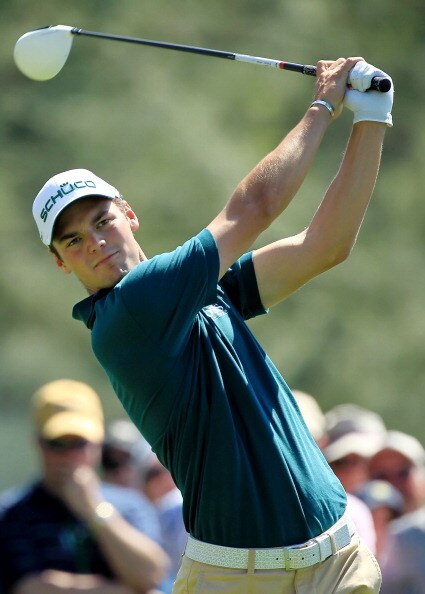 AUGUSTA, GA - APRIL 07:  Martin Kaymer of Germany hits his tee shot on the 18th hole during the first round of the 2011 Masters Tournament at Augusta National Golf Club on April 7, 2011 in Augusta, Georgia.  (Photo by David Cannon/Getty Images)