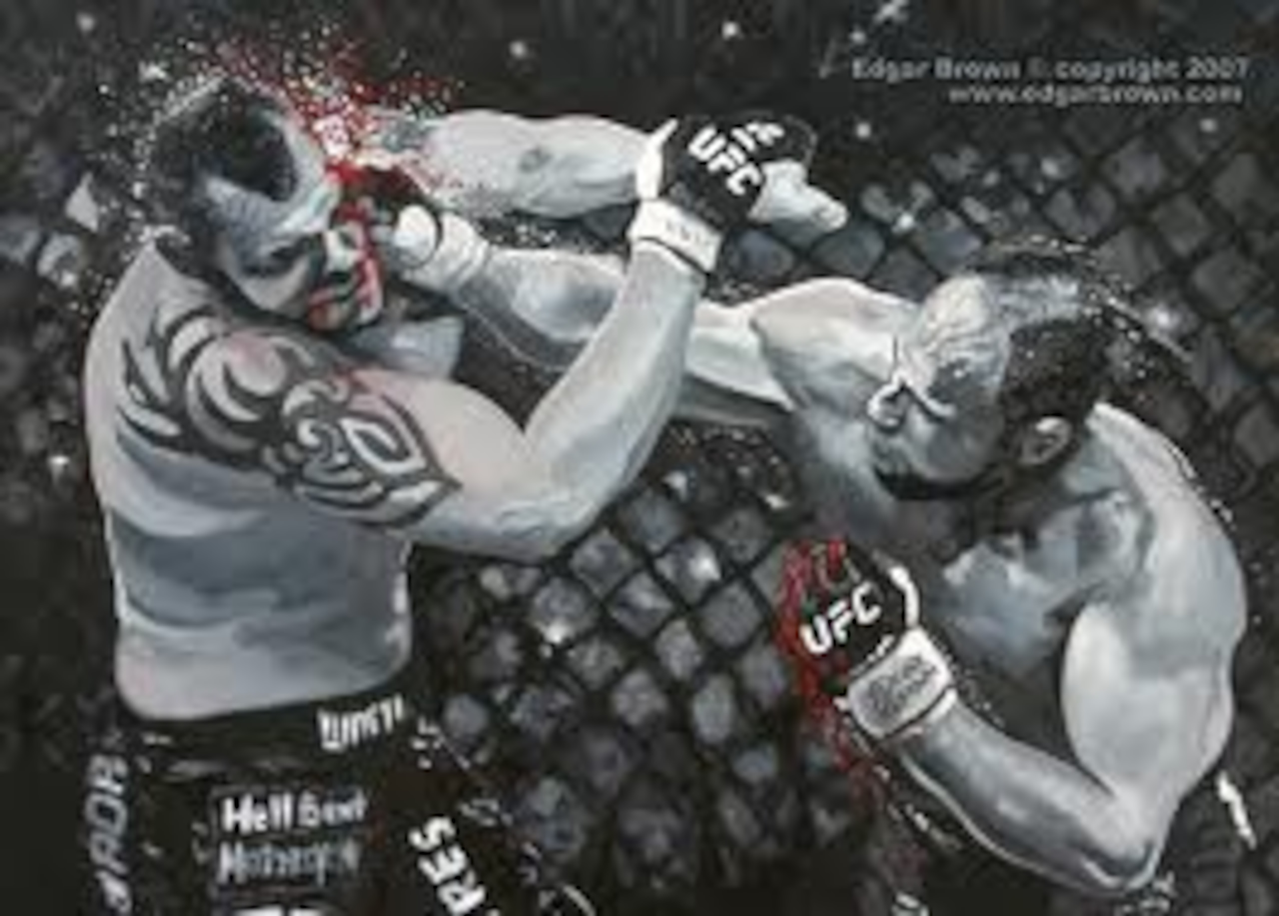 Randy Couture lighting up Tim Sylvia Randy Couture lighting up Tim Sylvia