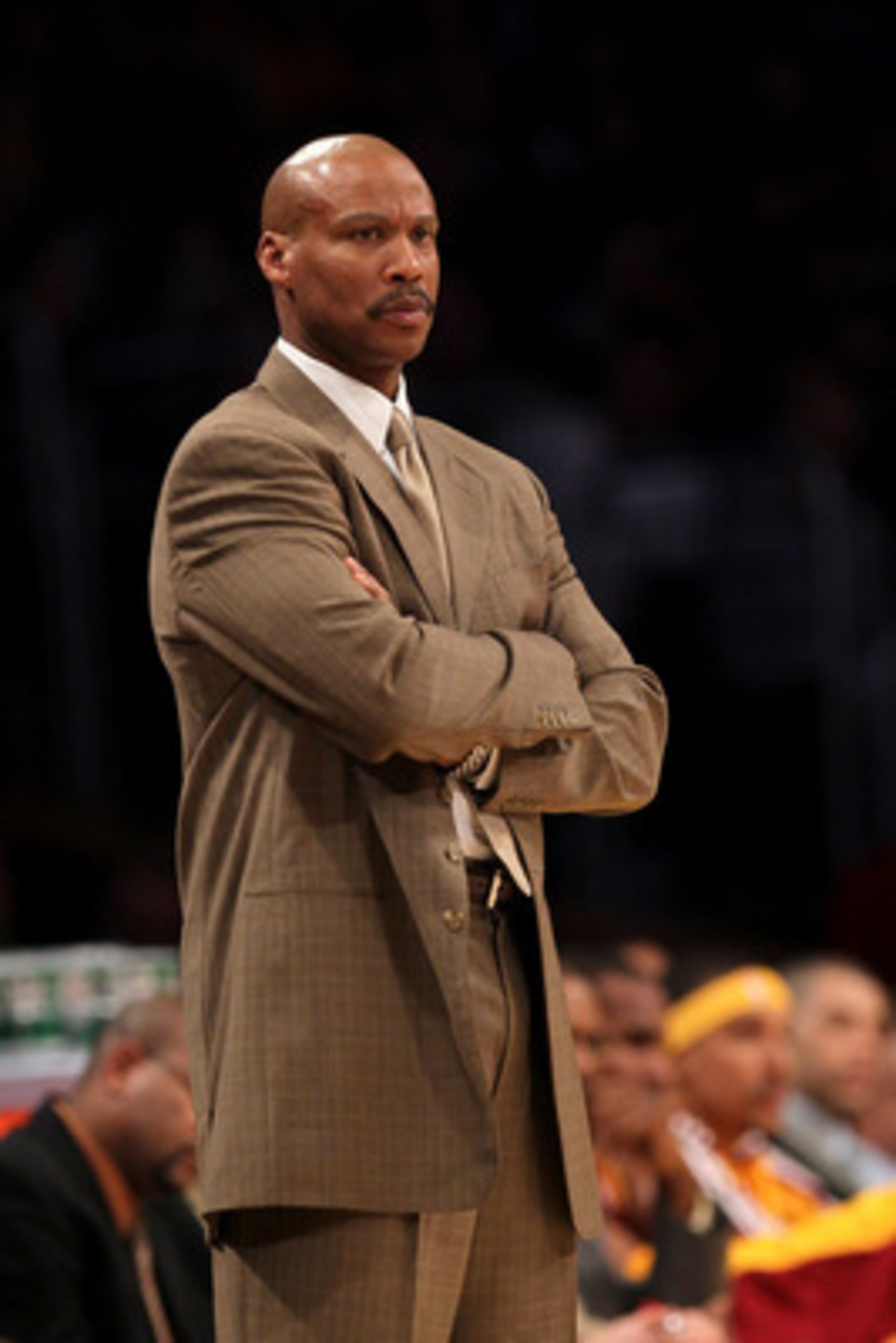 LOS ANGELES, CA - JANUARY 11:  Head coach Byron Scott of the Cleveland Cavaliers looks on during the game with the Los Angeles Lakers at Staples Center on January 11, 2011 in Los Angeles, California.  The Lakers won 112-57. NOTE TO USER: User expressly ac