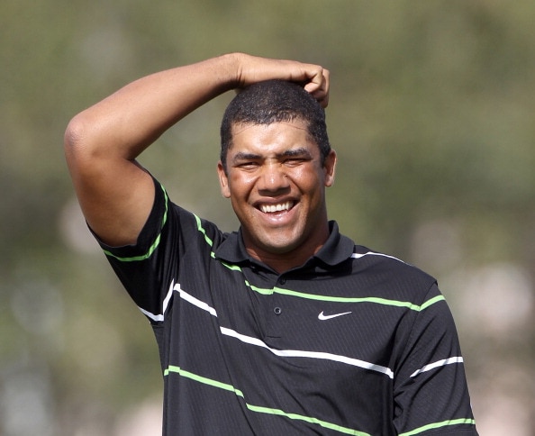 PALM BEACH GARDENS, FL - MARCH 03:  Jhonattan Vegas of Venezuela plays a shot on the 8th hole during the first round of The Honda Classic at PGA National Resort and Spa on March 3, 2011 in Palm Beach Gardens, Florida.  (Photo by Sam Greenwood/Getty Images