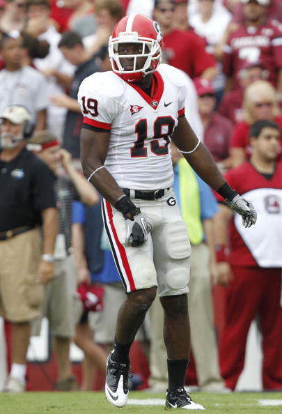 COLUMBIA, SC - SEPTEMBER 11: Safety Baccari Rambo #18 of the Georgia Bulldogs watches the action during the game against the South Carolina Gamecocks at Williams-Brice Stadium on September 11, 2010 in Columbia, South Carolina. (Photo by Mike Zarrilli/Ge COLUMBIA, SC - SEPTEMBER 11: Safety Baccari Rambo #18 of the Georgia Bulldogs watches the action during the game against the South Carolina Gamecocks at Williams-Brice Stadium on September 11, 2010 in Columbia, South Carolina. (Photo by Mike Zarrilli/Ge