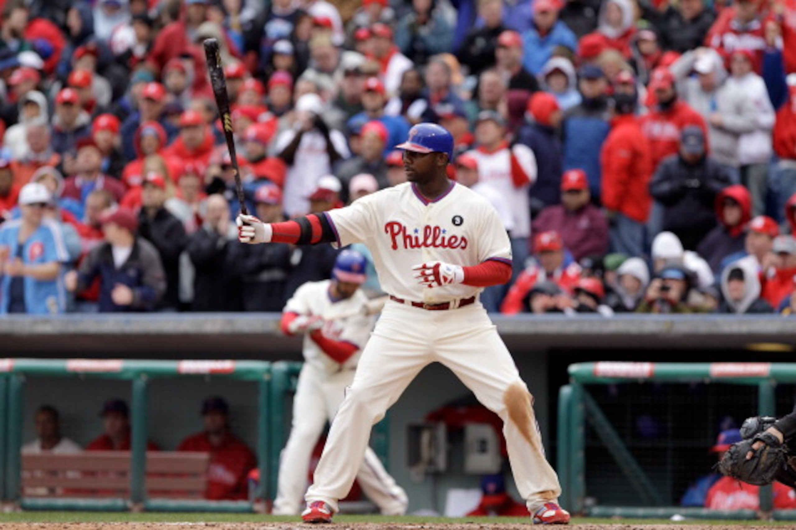 PHILADELPHIA, PA - APRIL 01: Batter Ryan Howard #6 of the Philadelphia Phillies against the Houston Astros during opening day at Citizens Bank Park on April 1, 2011 in Philadelphia, Pennsylvania. (Photo by Rob Carr/Getty Images) PHILADELPHIA, PA - APRIL 01: Batter Ryan Howard #6 of the Philadelphia Phillies against the Houston Astros during opening day at Citizens Bank Park on April 1, 2011 in Philadelphia, Pennsylvania. (Photo by Rob Carr/Getty Images)