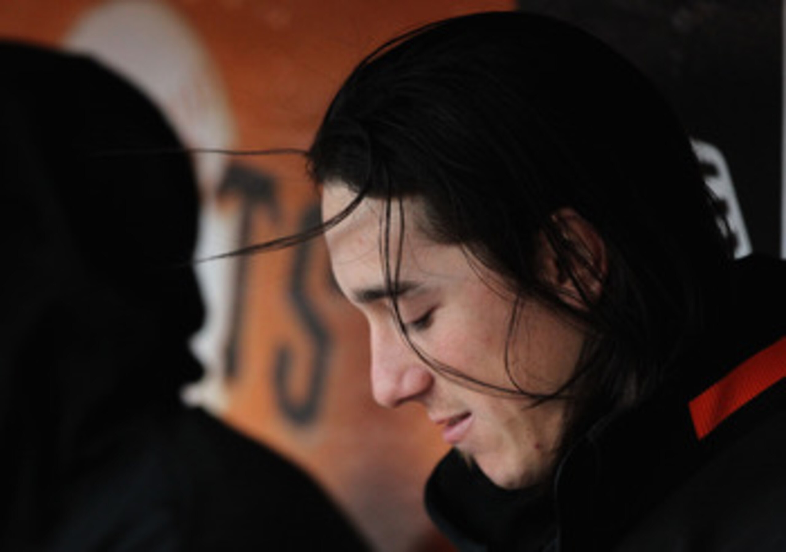 SAN FRANCISCO, CA - JUNE 09:  Tim Lincecum #55 of the San Francisco Giants sits in the dugout during their game against the Cincinnati Reds at AT&T Park on June 9, 2011 in San Francisco, California.  (Photo by Ezra Shaw/Getty Images)