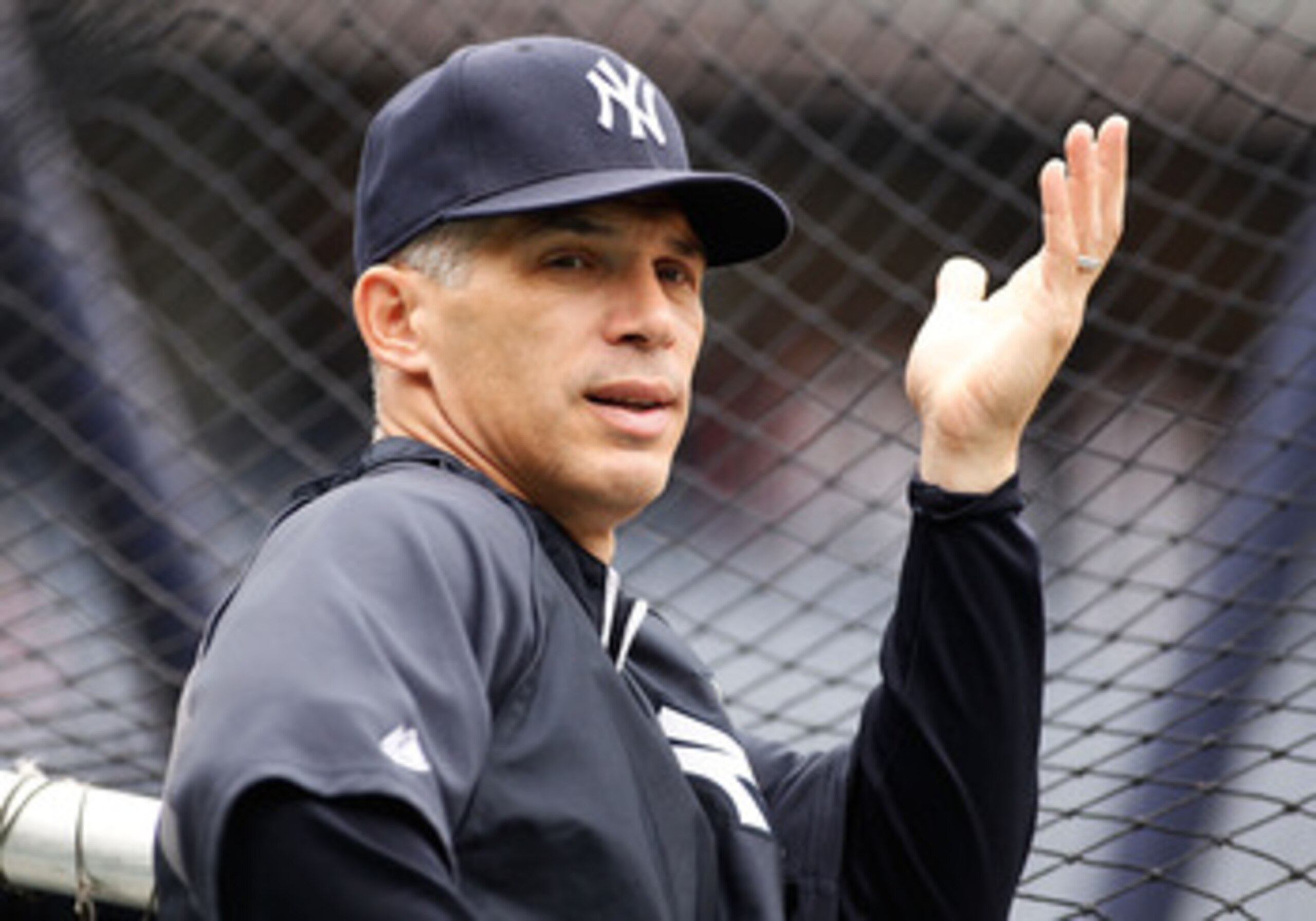 NEW YORK - JUNE 12:  Joe Girardi #28 of the New York Yankees looks on during batting practice prior to their game against the Cleveland Indians on June 12, 2011 at Yankee Stadium in the Bronx borough of New York City.  (Photo by Mike Stobe/Getty Images)