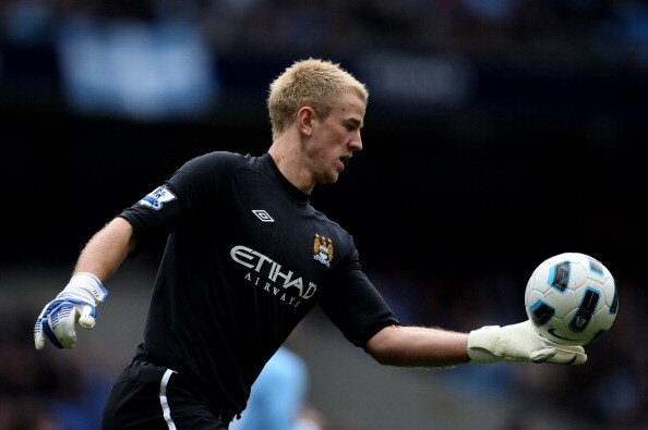 MANCHESTER, ENGLAND - APRIL 03:   Joe Hart of Manchester City in action during the Barclays Premier League match between Manchester City and Sunderland at the City of Manchester Stadium on April 3, 2011 in Manchester, England.  (Photo by Alex Livesey/Gett