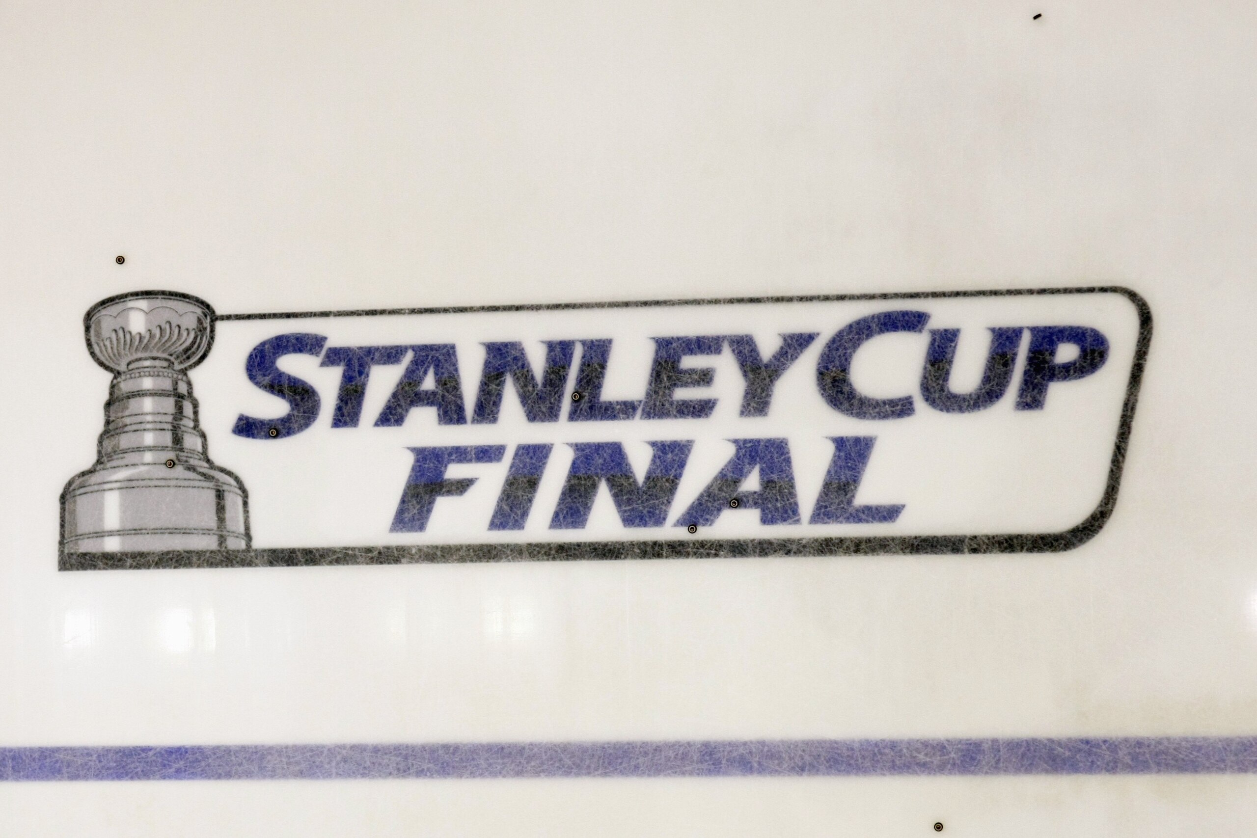 DETROIT - MAY 31: A general view of the Stanley Cup Final logo on the ice taken before Game Two of the 2009 Stanley Cup Finals between the Pittsburgh Penguins and the Detroit Red Wings at Joe Louis Arena on May 31, 2009 in Detroit, Michigan. (Photo by: H DETROIT - MAY 31: A general view of the Stanley Cup Final logo on the ice taken before Game Two of the 2009 Stanley Cup Finals between the Pittsburgh Penguins and the Detroit Red Wings at Joe Louis Arena on May 31, 2009 in Detroit, Michigan. (Photo by: H
