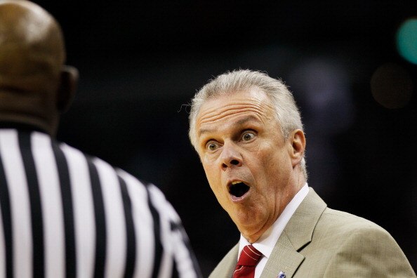 NEW ORLEANS, LA - MARCH 24:  Head coach Bo Ryan of the Wisconsin Badgers argues a call during their game against the Butler Bulldogs in the Southeast regional of the 2011 NCAA men's basketball tournament at New Orleans Arena on March 24, 2011 in New Orlea
