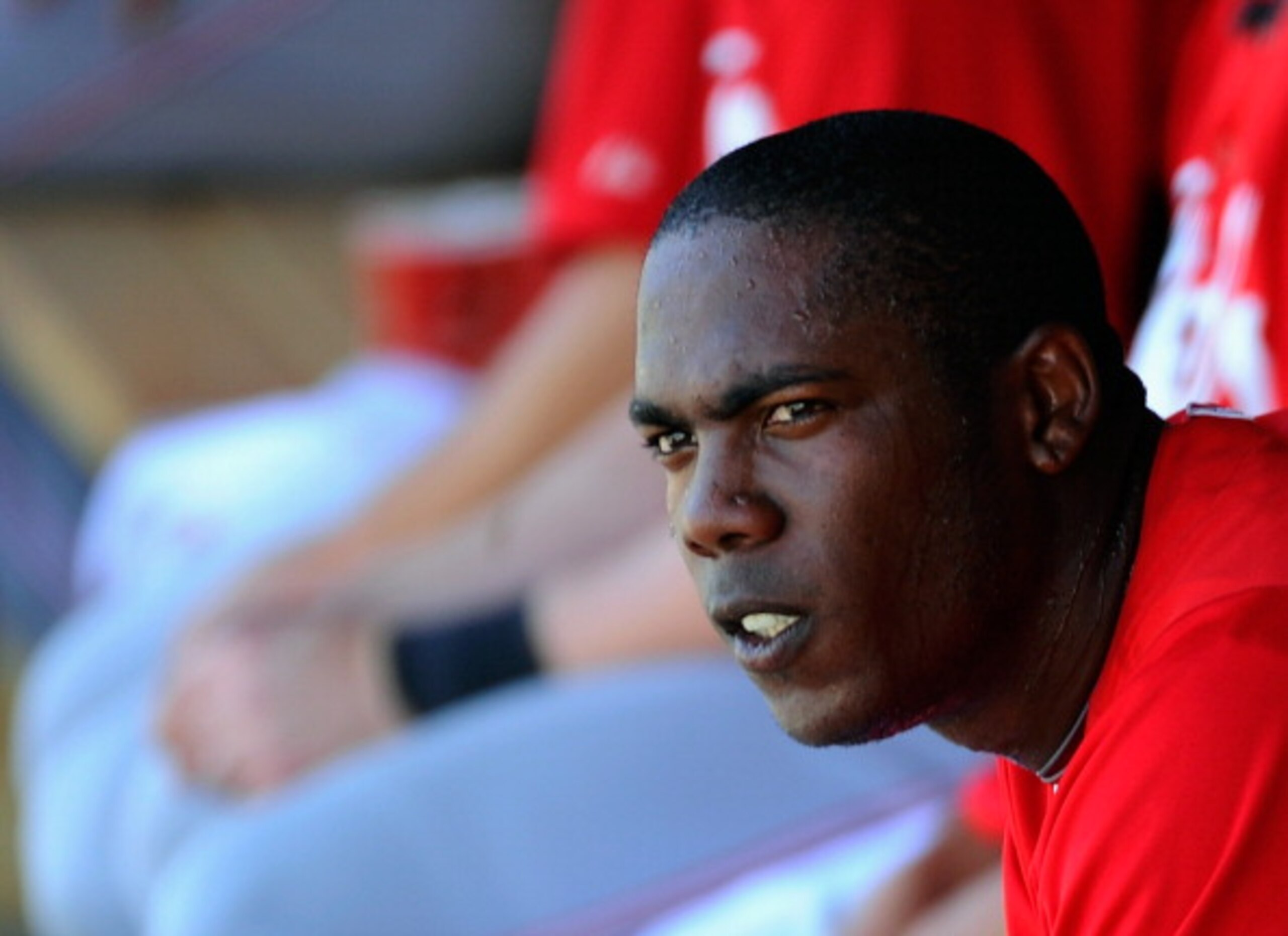 SCOTTSDALE, AZ - MARCH 14:  Pitcher Aroldis Chapman #54 of the Cincinnati Reds against the Colorodo Rockies during the spring training baseball game at Salt River Fields at Talking Stick on March 14, 2011 in Scottsdale, Arizona.  (Photo by Kevork Djansezi