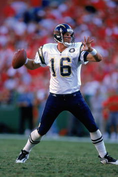 17 Sep 2000:  Quarterback Ryan Leaf #16 of the San Diego Chargers starts to pass the ball during the game against the Kansas City Chiefs at Arrowhead Stadium in Kansas City, Missouri. The Chiefs defeated the Chargers 42-10.Mandatory Credit: Brian Bahr  /A