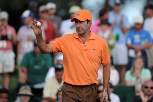 AUGUSTA, GA - APRIL 07:  Jose Maria Olazabal of Spain waves to fans after finishing on the 18th hole during the first round of the 2011 Masters Tournament at Augusta National Golf Club on April 7, 2011 in Augusta, Georgia.  (Photo by Harry How/Getty Image