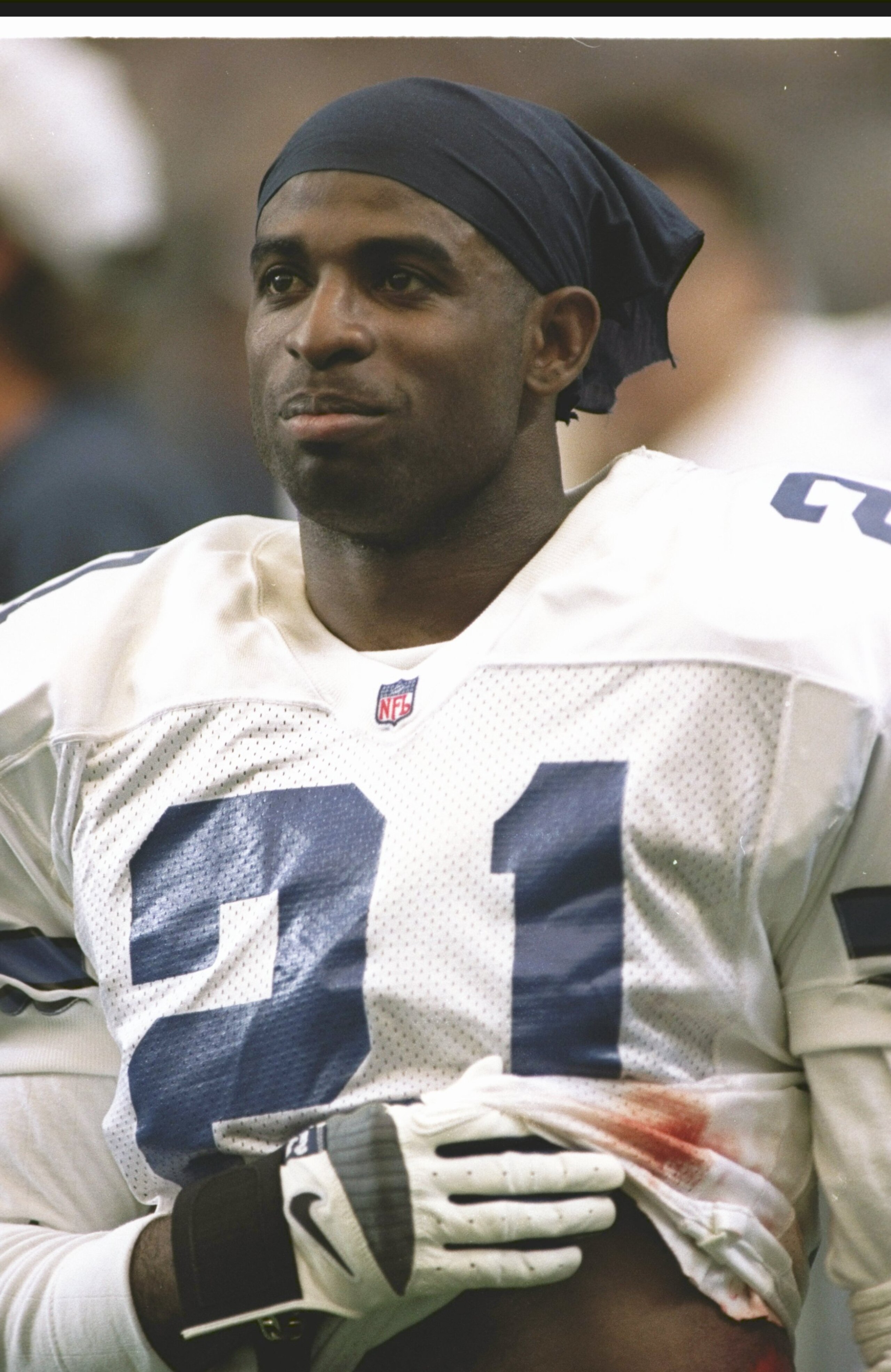 29 Oct 1995:  Defensive back Deion Sanders of the Dallas Cowboys looks on during a game against the Atlanta Falcons at the Georgia Dome in Atlanta, Georgia.  The Cowboys won the game, 28-13. Mandatory Credit: Rick Stewart  /Allsport