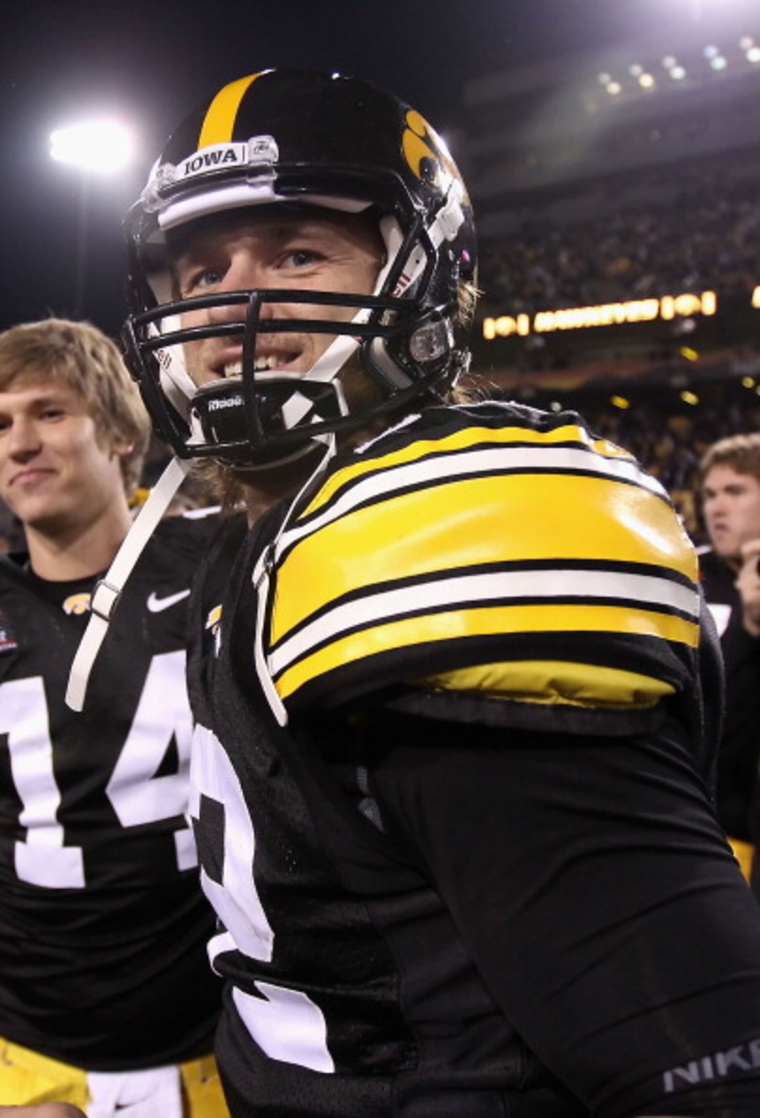 TEMPE, AZ - DECEMBER 28: Quarterback Ricky Stanzi #12 of the Iowa Hawkeyes walks off the field after defeating the Missouri Tigers in the Insight Bowl at Sun Devil Stadium on December 28, 2010 in Tempe, Arizona. The Hawkeyes defeated the Tigers 27-24. ( TEMPE, AZ - DECEMBER 28: Quarterback Ricky Stanzi #12 of the Iowa Hawkeyes walks off the field after defeating the Missouri Tigers in the Insight Bowl at Sun Devil Stadium on December 28, 2010 in Tempe, Arizona. The Hawkeyes defeated the Tigers 27-24. (