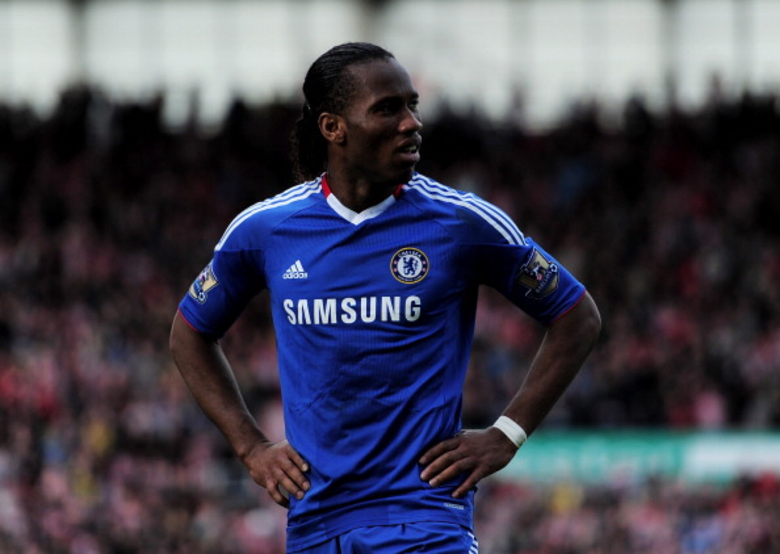 STOKE ON TRENT, ENGLAND - APRIL 02: Didier Drogba of Chelsea reacts to a missed chance during the Barclays Premier League match between Stoke City and Chelsea at the Britannia Stadium on April 2, 2011 in Stoke on Trent, England. (Photo by Jamie McDonald STOKE ON TRENT, ENGLAND - APRIL 02: Didier Drogba of Chelsea reacts to a missed chance during the Barclays Premier League match between Stoke City and Chelsea at the Britannia Stadium on April 2, 2011 in Stoke on Trent, England. (Photo by Jamie McDonald