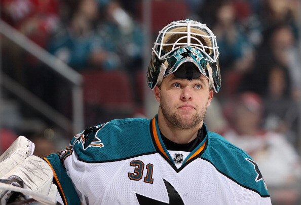 GLENDALE, AZ - MARCH 26:  Goaltender Antti Niemi #31 of the San Jose Sharks during the NHL game against the Phoenix Coyotes at Jobing.com Arena on March 26, 2011 in Glendale, Arizona.  The Sharks defeated the Coyotes 4-1.  (Photo by Christian Petersen/Get