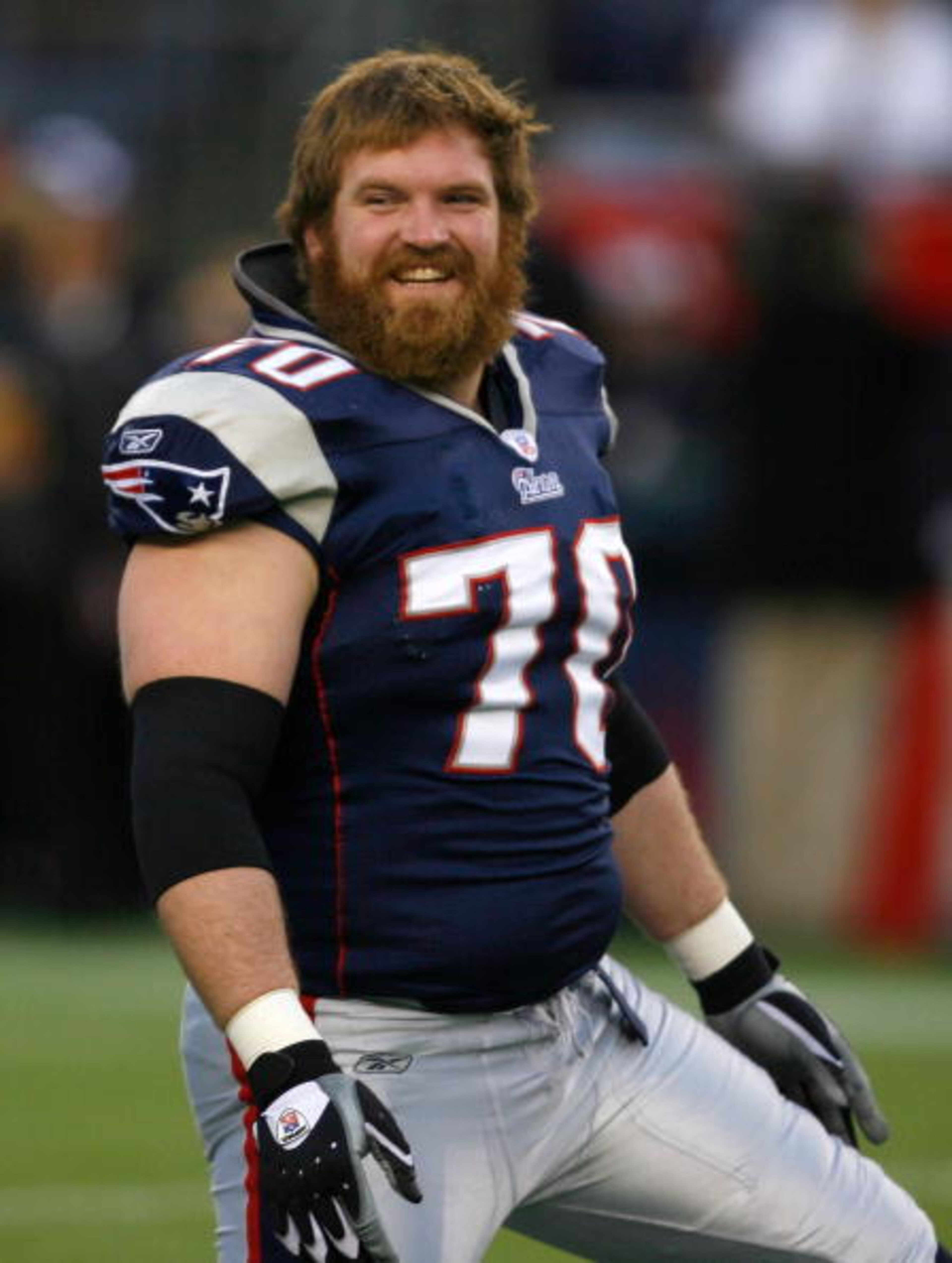 FOXBOROUGH, MA - DECEMBER 23: Logan Mankins #70 of the New England Patriots completes a drill before a game against the Miami Dolphins at Gillette Stadium on December 23, 2007 in Foxborough, Massachusetts. Patriots won 28-7. (Photo by Jim Rogash/Getty Ima FOXBOROUGH, MA - DECEMBER 23: Logan Mankins #70 of the New England Patriots completes a drill before a game against the Miami Dolphins at Gillette Stadium on December 23, 2007 in Foxborough, Massachusetts. Patriots won 28-7. (Photo by Jim Rogash/Getty Ima