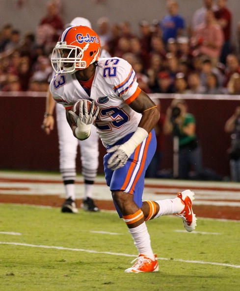 TUSCALOOSA, AL - OCTOBER 02:  Mike Gillislee #23 of the Florida Gators against the Alabama Crimson Tide at Bryant-Denny Stadium on October 2, 2010 in Tuscaloosa, Alabama.  (Photo by Kevin C. Cox/Getty Images)