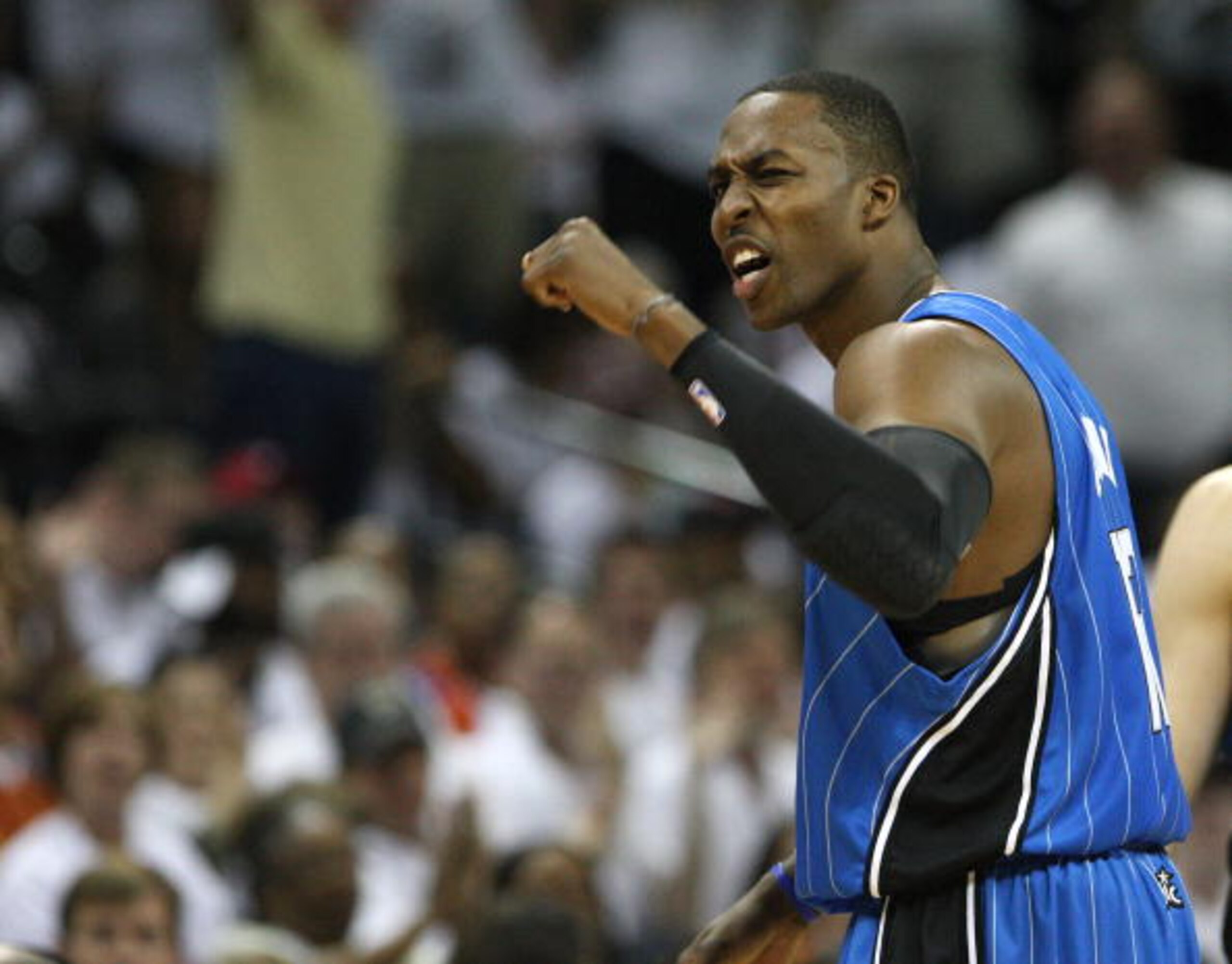 CHARLOTTE, NC - APRIL 24:  Center Dwight Howard #12 argues with a referee and receives a technical foul during the game between the Charlotte Bobcats and the Orlando Magic in Game Three of the Eastern Conference Quarterfinals during the 2010 NBA Playoffs