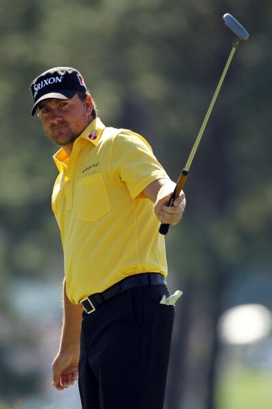 AUGUSTA, GA - APRIL 07:  Graeme McDowell of Northern Ireland watches a putt onto the first green during the first round of the 2011 Masters Tournament at Augusta National Golf Club on April 7, 2011 in Augusta, Georgia.  (Photo by Jamie Squire/Getty Images