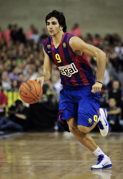 BARCELONA, SPAIN - OCTOBER 07:  Ricky Rubio #9 of the Regal FC Barcelona in action during the NBA Europe Live match between Los Angeles Lakers and Regal FC Barcelona at the at Palau Blaugrana on October 7, 2010 in Barcelona, Spain.  (Photo by David Ramos/