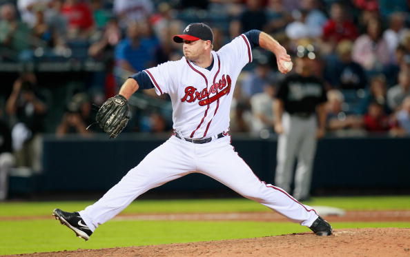 ATLANTA - SEPTEMBER 29:  Pitcher Billy Wagner #13 of the Atlanta Braves against the Florida Marlins at Turner Field on September 29, 2010 in Atlanta, Georgia.  (Photo by Kevin C. Cox/Getty Images)