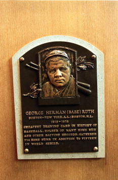 24 Jul 2000:  A general view of the plaque dedicated to George Herman 'The Babe' Ruth at the Baseball Hall of Fame in Cooperstown, New York.Mandatory Credit: Ezra O. Shaw  /Allsport