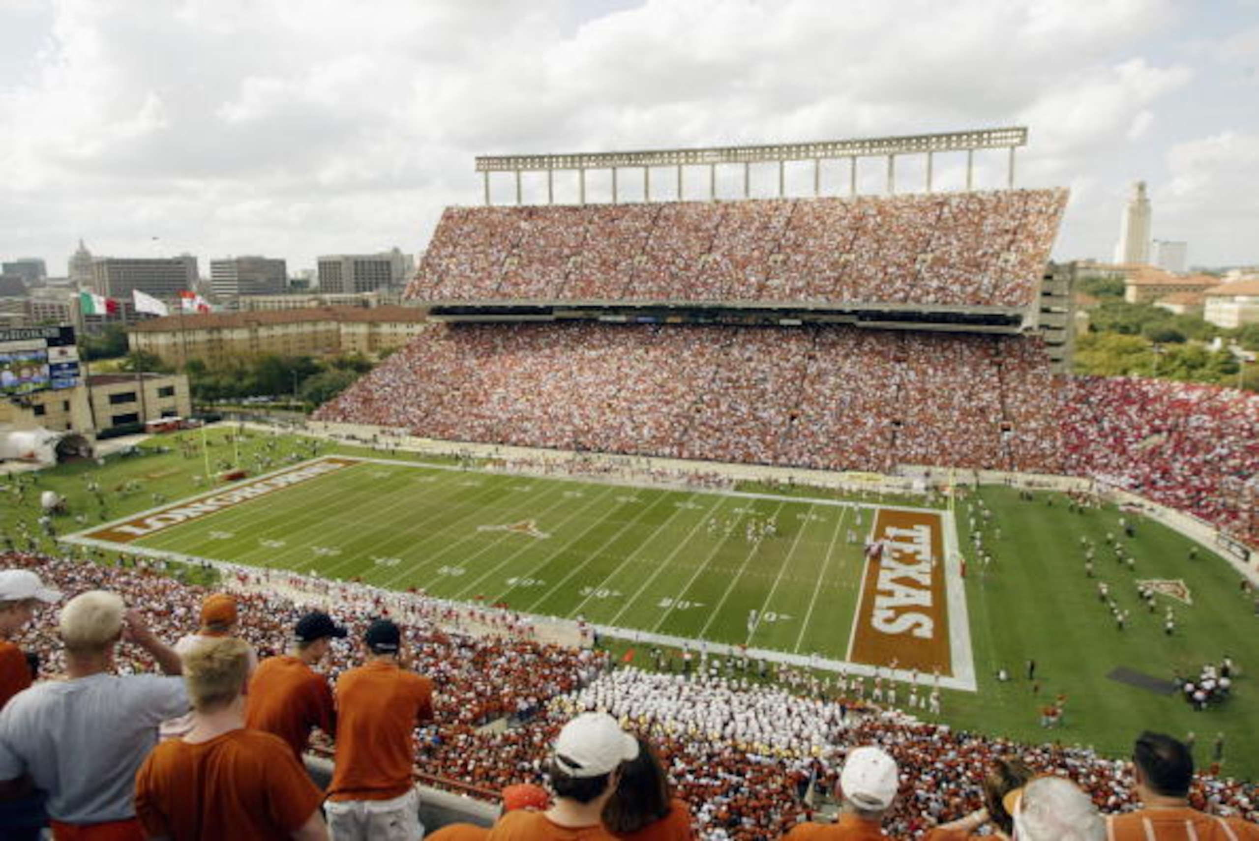 AUSTIN, TX - NOVEMBER 1: A view of Texas Memorial Stadium during the game between the Nebraska Cornhuskers and the Texas Longhorns on November 1, 2003 in Austin, Texas. The Longhorns defeated the Cornhuskers 31-7. (Photo by Ronald Martinez/Getty Images AUSTIN, TX - NOVEMBER 1: A view of Texas Memorial Stadium during the game between the Nebraska Cornhuskers and the Texas Longhorns on November 1, 2003 in Austin, Texas. The Longhorns defeated the Cornhuskers 31-7. (Photo by Ronald Martinez/Getty Images