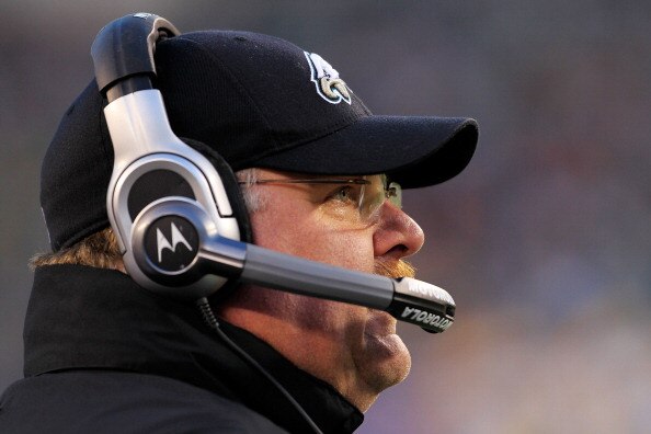 PHILADELPHIA, PA - JANUARY 09:  Head coach Andy Reid of the Philadelphia Eagles looks on against the Green Bay Packers during the 2011 NFC wild card playoff game at Lincoln Financial Field on January 9, 2011 in Philadelphia, Pennsylvania.  (Photo by Chris