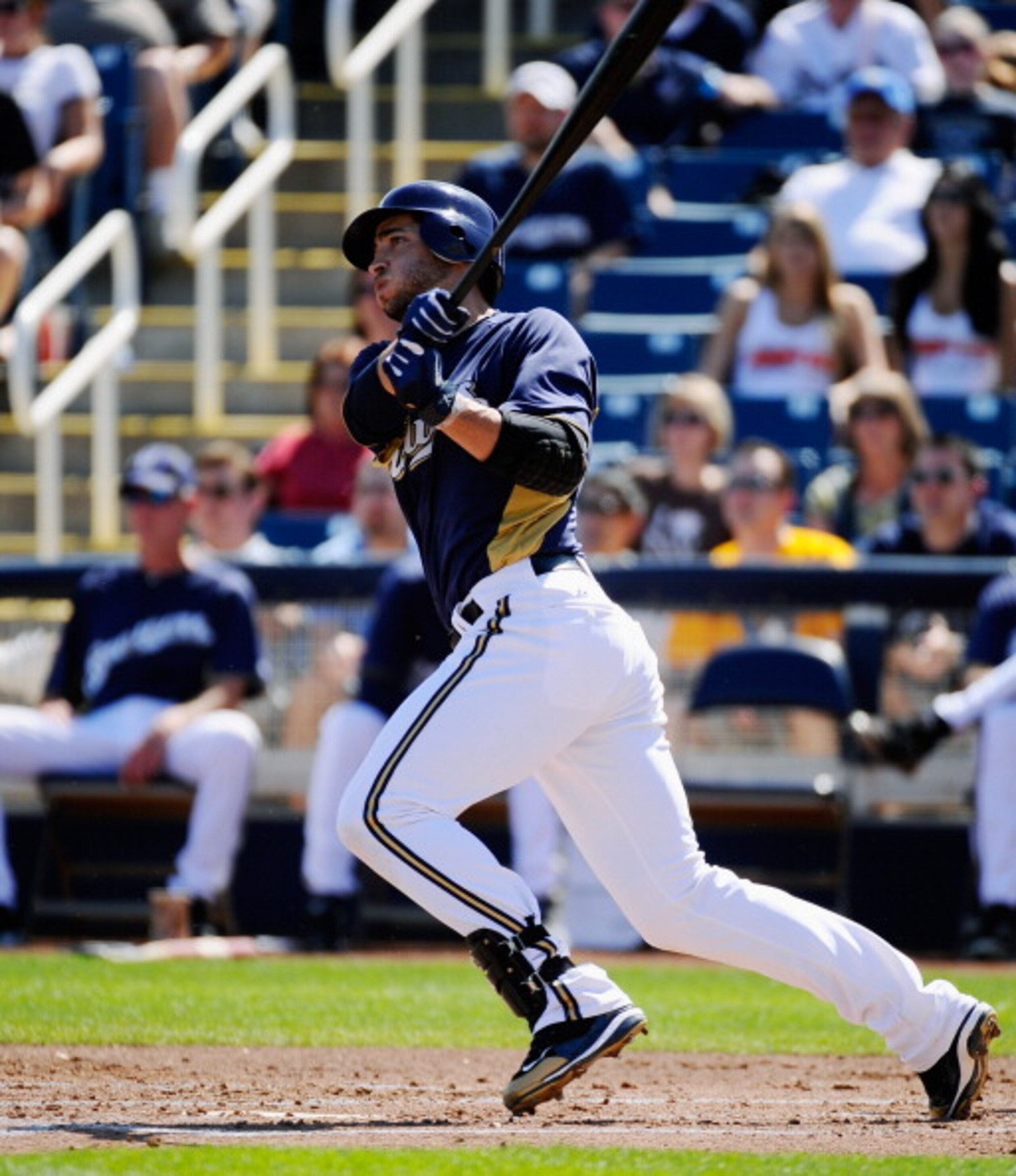 PHOENIX, AZ - MARCH 10: Ryan Braun #8 of the Milwaukee Brewers swings the bat against the Colorado Rockies during the spring training baseball game at Maryvale Baseball Park on March 10, 2011 in Phoenix, Arizona. (Photo by Kevork Djansezian/Getty Images PHOENIX, AZ - MARCH 10: Ryan Braun #8 of the Milwaukee Brewers swings the bat against the Colorado Rockies during the spring training baseball game at Maryvale Baseball Park on March 10, 2011 in Phoenix, Arizona. (Photo by Kevork Djansezian/Getty Images