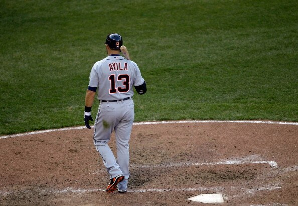 BALTIMORE, MD - APRIL 04:  Batter Alex Avila #13 of the Detroit Tigers after striking out against the Baltimore Orioles during opening day at Oriole Park at Camden Yards on April 4, 2011 in Baltimore, Maryland.  (Photo by Rob Carr/Getty Images)