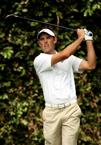 AUGUSTA, GA - APRIL 09:  Charl Schwartzel of South Africa watches his tee shot on the second hole during the third round of the 2011 Masters Tournament at Augusta National Golf Club on April 9, 2011 in Augusta, Georgia.  (Photo by Andrew Redington/Getty I