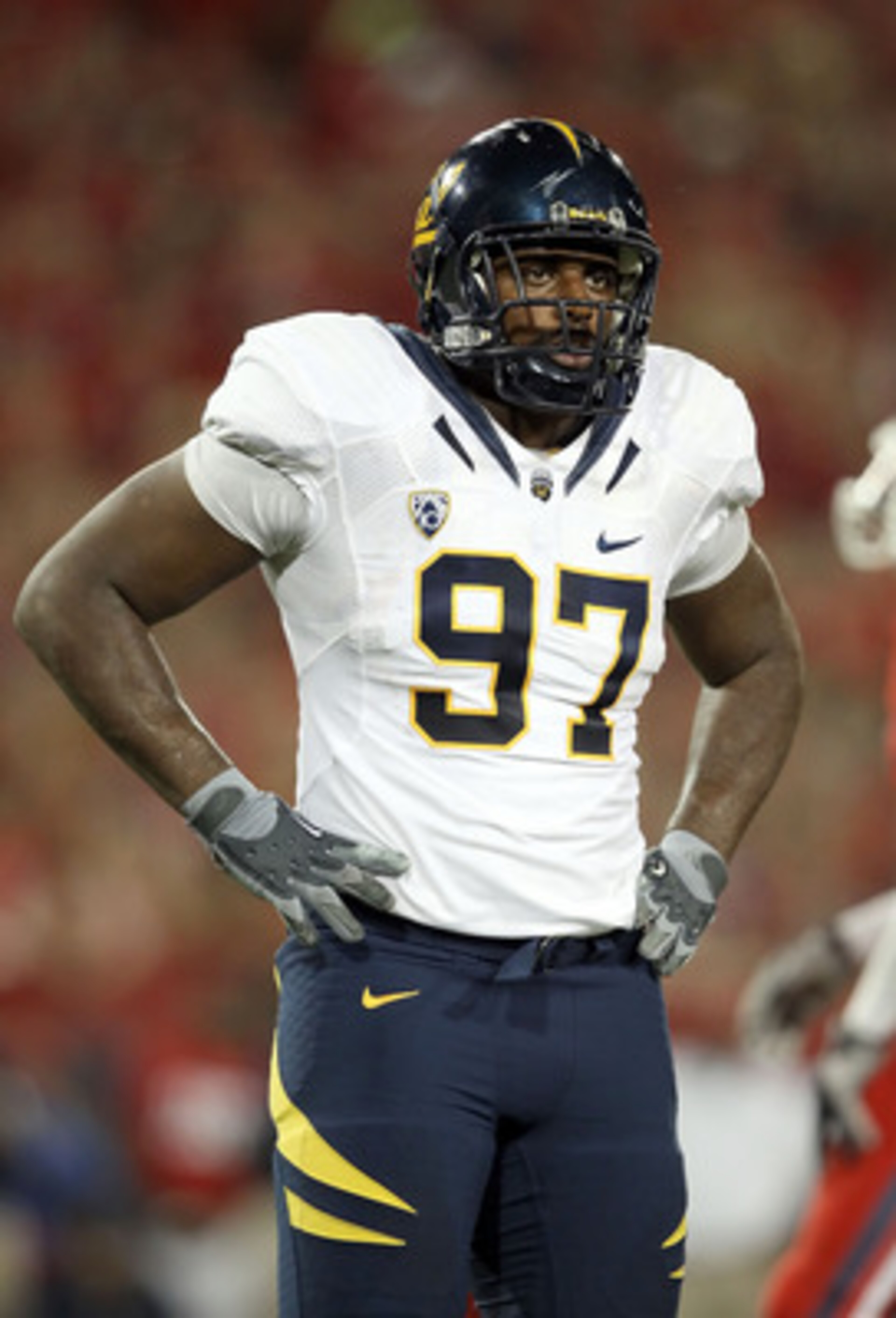 TUCSON, AZ - SEPTEMBER 25: Defensive tackle Cameron Jordan #97 of the California Golden Bears during the college football game against the Arizona Wildcats at Arizona Stadium on September 25, 2010 in Tucson, Arizona. The Wildcats defeated the Golden Bear TUCSON, AZ - SEPTEMBER 25: Defensive tackle Cameron Jordan #97 of the California Golden Bears during the college football game against the Arizona Wildcats at Arizona Stadium on September 25, 2010 in Tucson, Arizona. The Wildcats defeated the Golden Bear