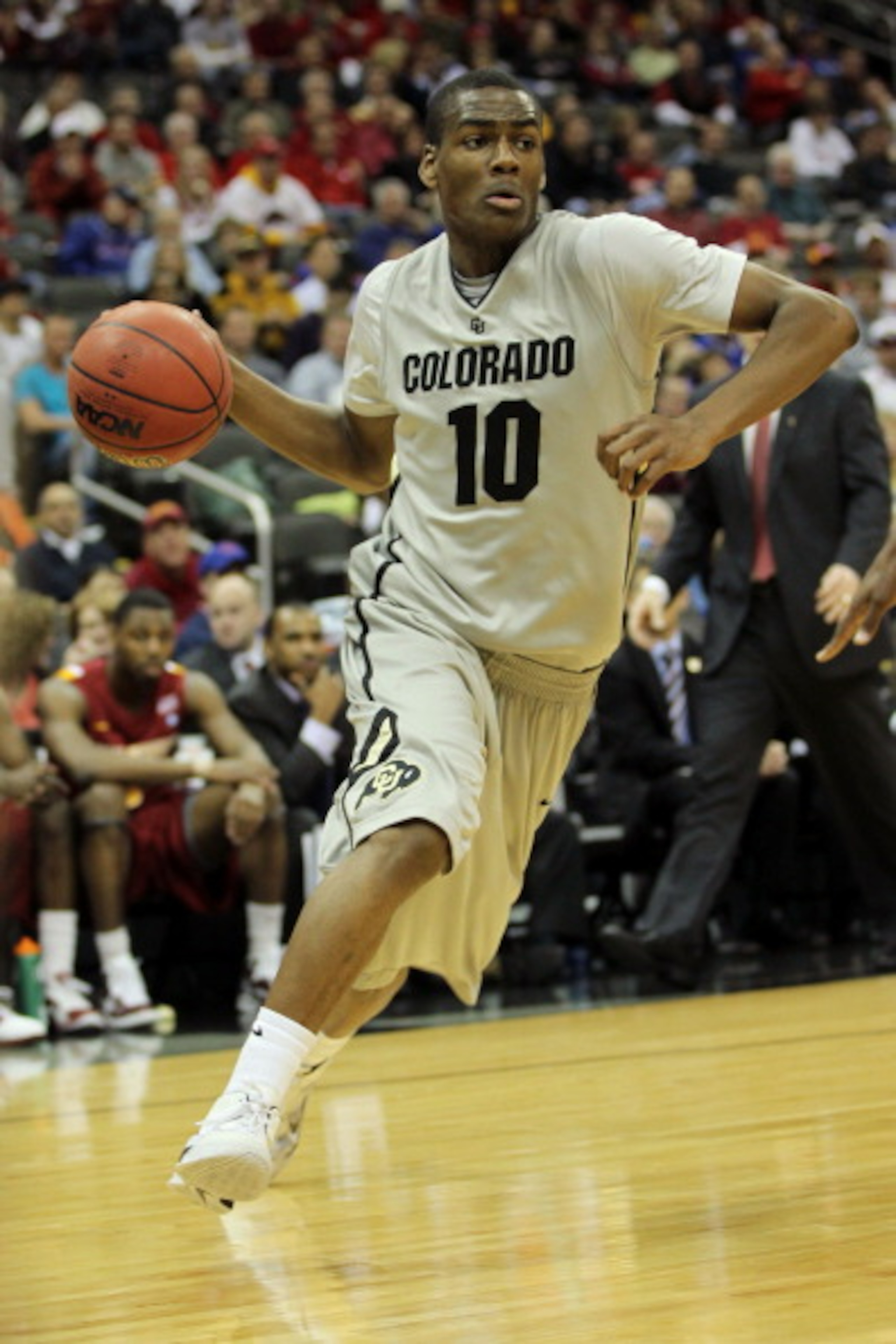 KANSAS CITY, MO - MARCH 09: Alec Burks #10 of the Colorado Buffaloes drives with the ball against the Iowa State Cyclones during the first round of the 2011 Phillips 66 Big 12 Men's Basketball Tournament at Sprint Center on March 9, 2011 in Kansas City, KANSAS CITY, MO - MARCH 09: Alec Burks #10 of the Colorado Buffaloes drives with the ball against the Iowa State Cyclones during the first round of the 2011 Phillips 66 Big 12 Men's Basketball Tournament at Sprint Center on March 9, 2011 in Kansas City,
