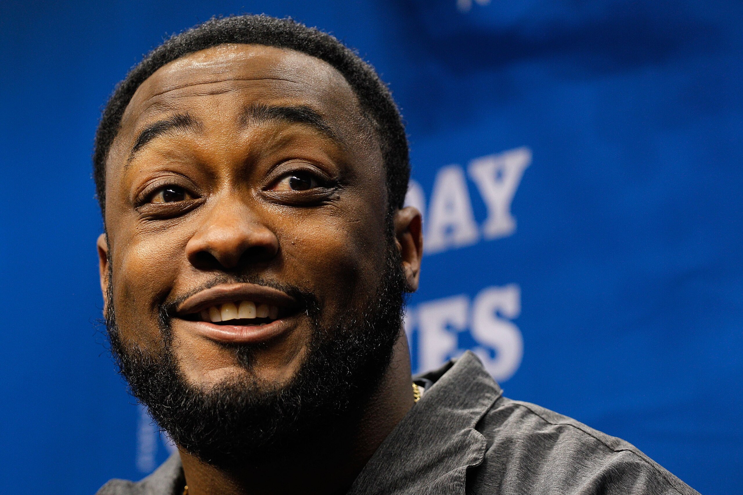 ARLINGTON, TX - FEBRUARY 01:  Head coach Mike Tomlin of the Pittsburgh Steelers addresses the media during Super Bowl XLV Media Day ahead of Super Bowl XLV at Cowboys Stadium on February 1, 2011 in Arlington, Texas. The Pittsburgh Steelers will play the G