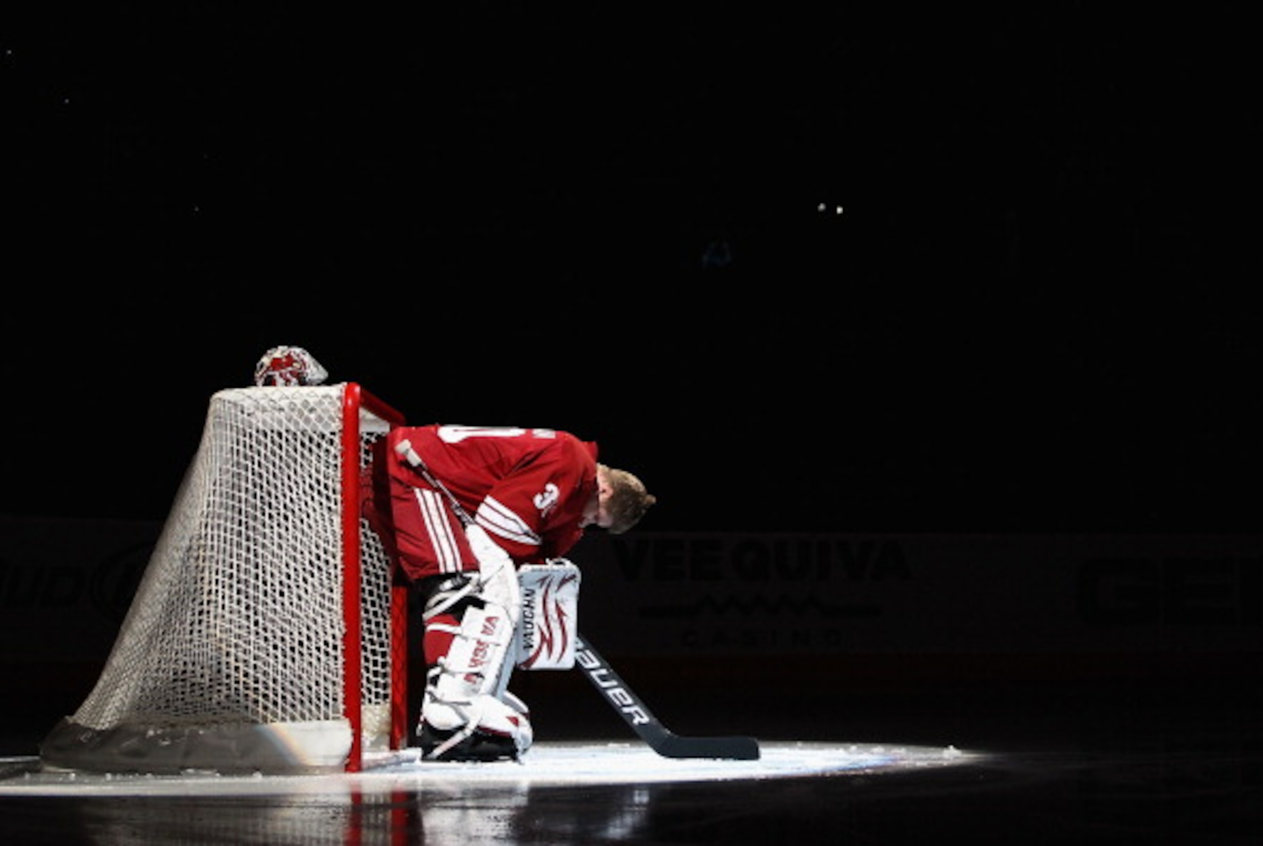 GLENDALE, AZ - APRIL 01: Goaltender Ilya Bryzgalov #30 of the Phoenix Coyotes is introduced before the NHL game against the Colorado Avalanche at Jobing.com Arena on April 1, 2011 in Glendale, Arizona. The Avalanche defeated the Coyotes 4-3 in an overti GLENDALE, AZ - APRIL 01: Goaltender Ilya Bryzgalov #30 of the Phoenix Coyotes is introduced before the NHL game against the Colorado Avalanche at Jobing.com Arena on April 1, 2011 in Glendale, Arizona. The Avalanche defeated the Coyotes 4-3 in an overti
