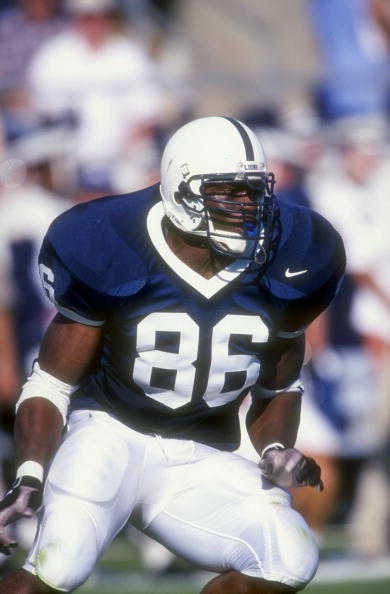 5 Sep 1998:  Defensive end Courtney Brown #86 of the Penn State Nittany Lions in action during a game against the Southern Mississippi State Golden Eagles at the Beaver Stadium in University Park, Pennsylvania. The Nittany Lions defeated the Golden Eagles
