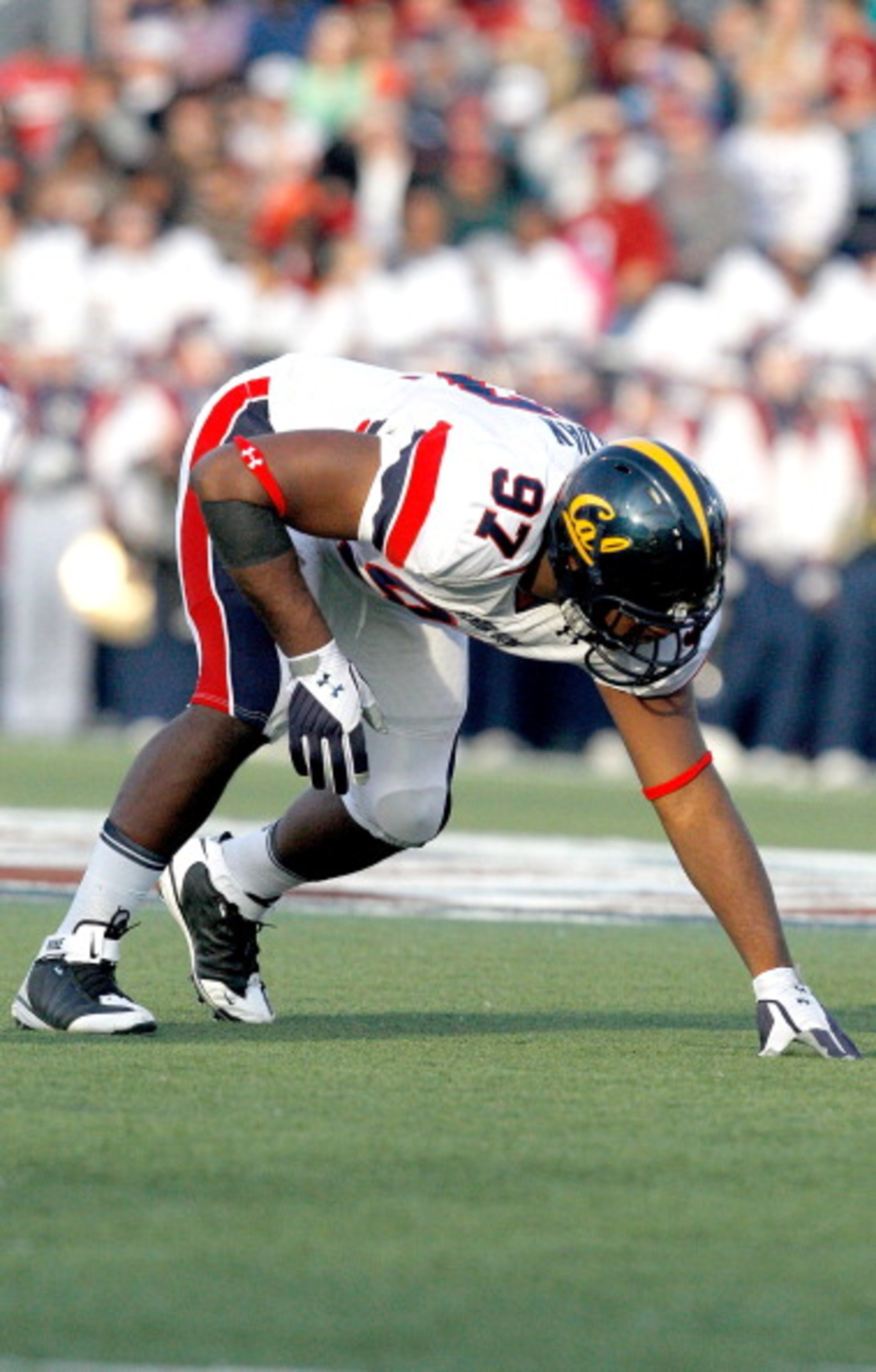 MOBILE, AL - JANUARY 29:Defensive lineman Cameron Jordan #97 of the North Team during the Under Armour Senior Bowl on January 29, 2011 at Ladd-Pebbles Stadium in Mobile, Alabama. (Photo by Sean Gardner/Getty Images for Under Armour) MOBILE, AL - JANUARY 29:Defensive lineman Cameron Jordan #97 of the North Team during the Under Armour Senior Bowl on January 29, 2011 at Ladd-Pebbles Stadium in Mobile, Alabama. (Photo by Sean Gardner/Getty Images for Under Armour)